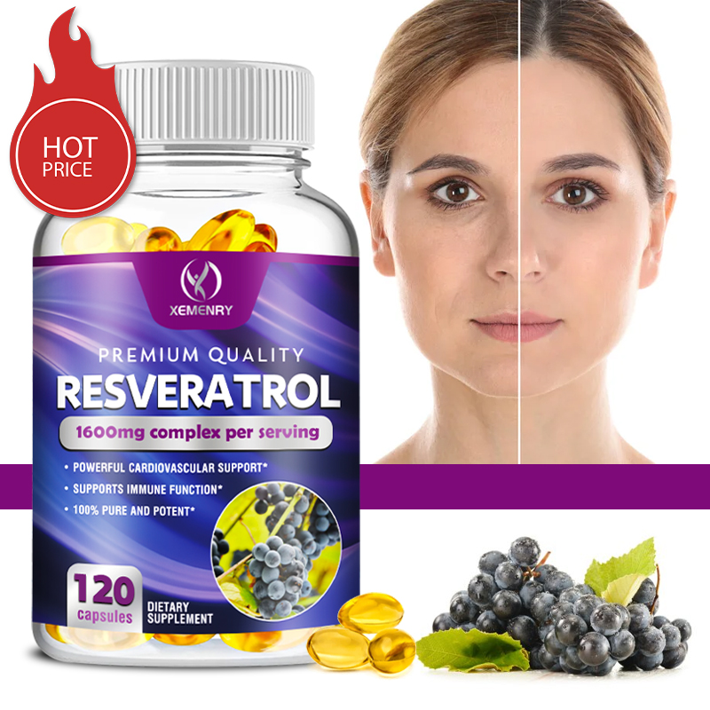Resveratrol Capsule Anti Aging - Resveratrol Capsules - Supports Heart, Cardiovascular,