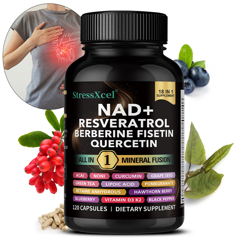 Resveratrol Capsule Anti Aging - NAD+ Supplement with Resveratrol Quercetin Berberine,