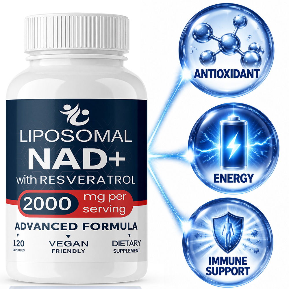 Resveratrol Capsule Anti Aging - Liposomal Nad+supplement with Trans Resveratrol, Enhances