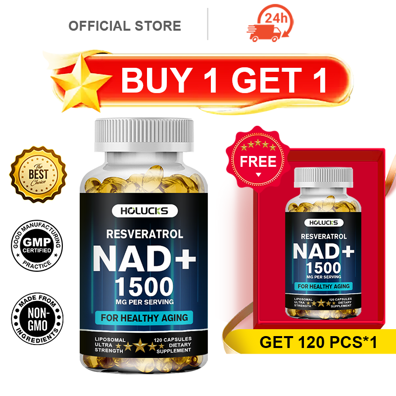 Resveratrol Capsule Anti Aging - HOLUCKS NAD+ Capsules, with NAD+ 1500mg