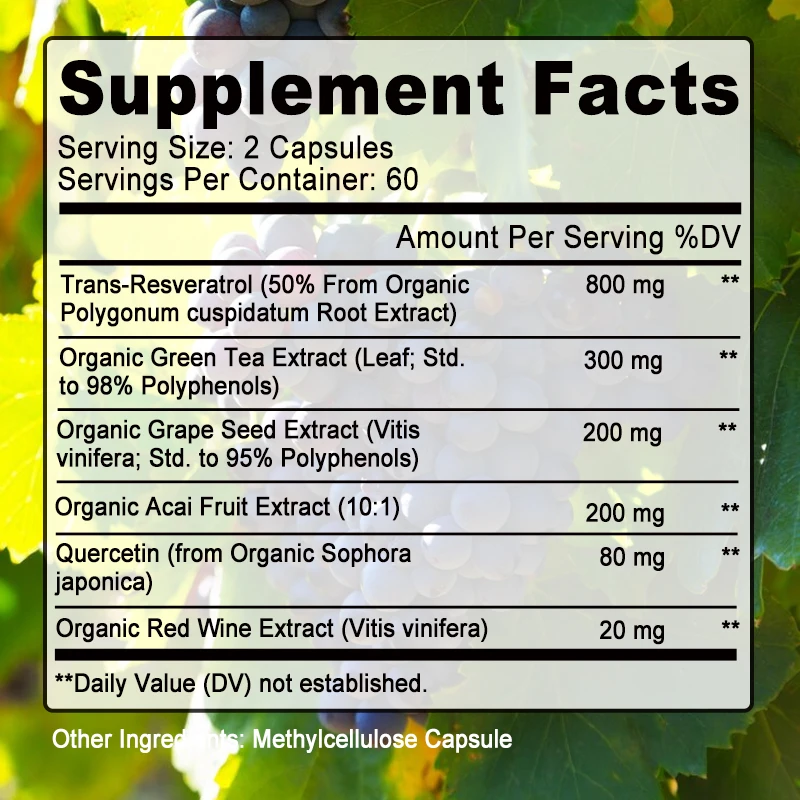 Resveratrol Capsules - Support - Resveratrol Capsule Anti Aging recension och pris