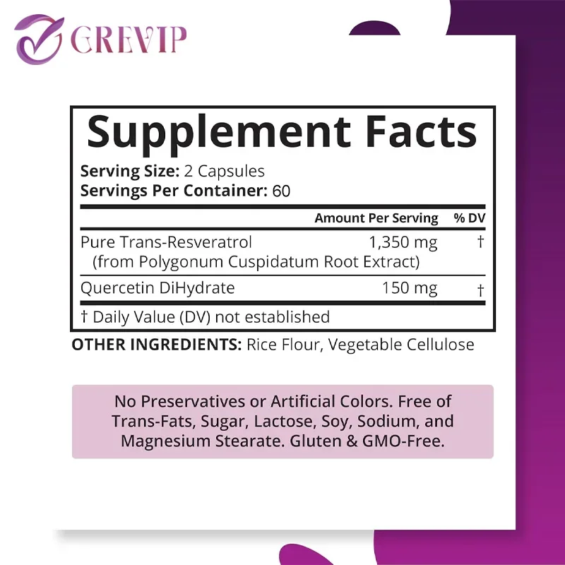 Trans-Resveratrol 1500mg - Pot - Resveratrol Capsule Anti Aging recension och pris