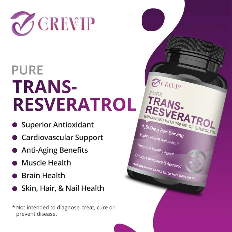 Trans-Resveratrol 1500mg - Pot - Resveratrol Capsule Anti Aging recension och pris