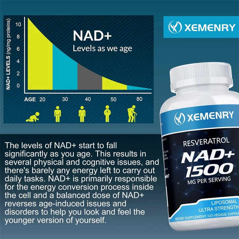 NAD+ Supplements - Contains Re - Resveratrol Capsule Anti Aging recension och pris
