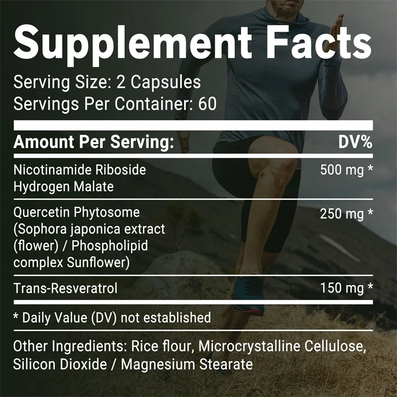 NAD+ Nicotinamide Riboside - A - Resveratrol Capsule Anti Aging recension och pris