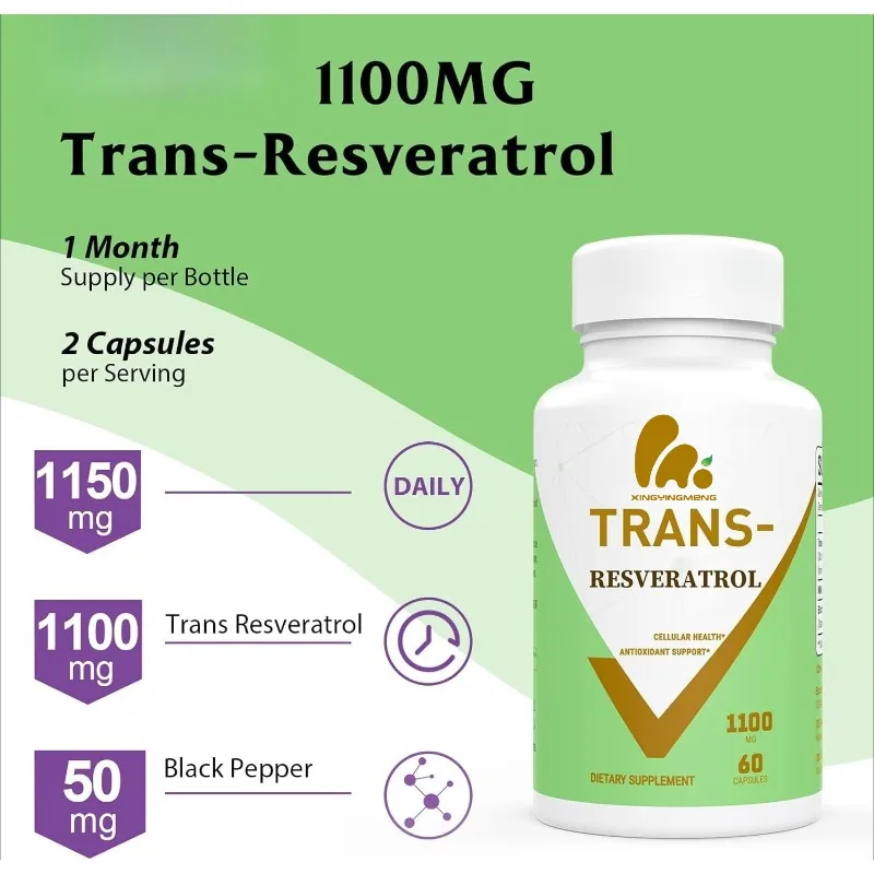 99% Resveratrol 1100mg Antioxi - Resveratrol Capsule Anti Aging recension och pris
