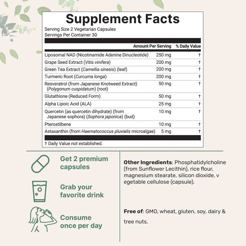 Extra Strength NAD Supplement  - Resveratrol Capsule Anti Aging recension och pris
